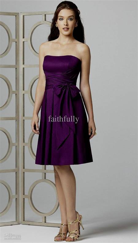 purple knee length bridesmaid dresses
