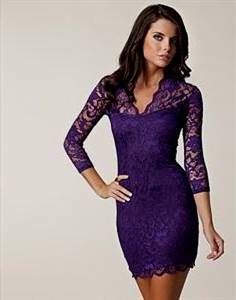 purple lace cocktail dresses
