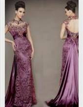 purple lace wedding dress
