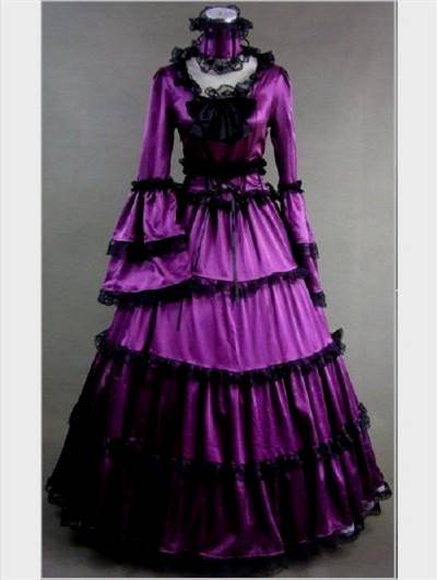 purple medieval ball gowns