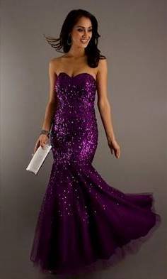 purple sequin mermaid prom dress
