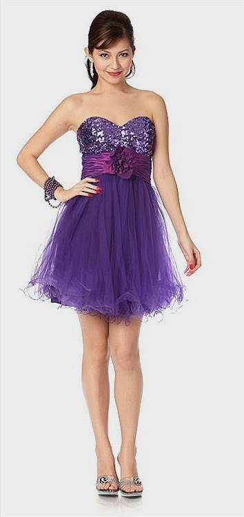 purple strapless dresses for teenagers