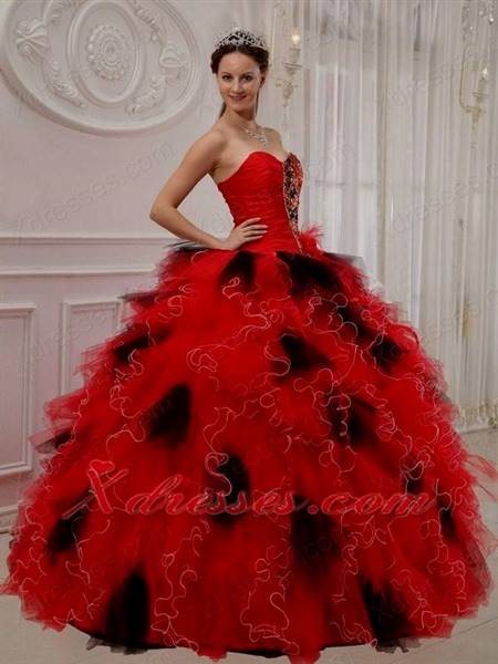 red and black ball gown