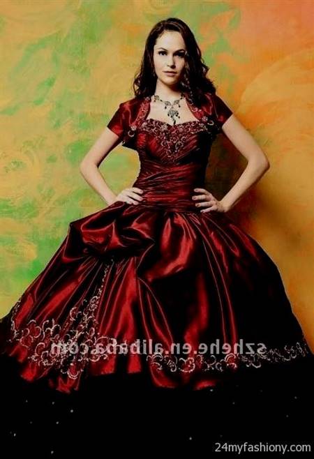 red and black ball gown