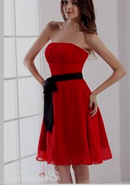 red and black bridesmaid dresses