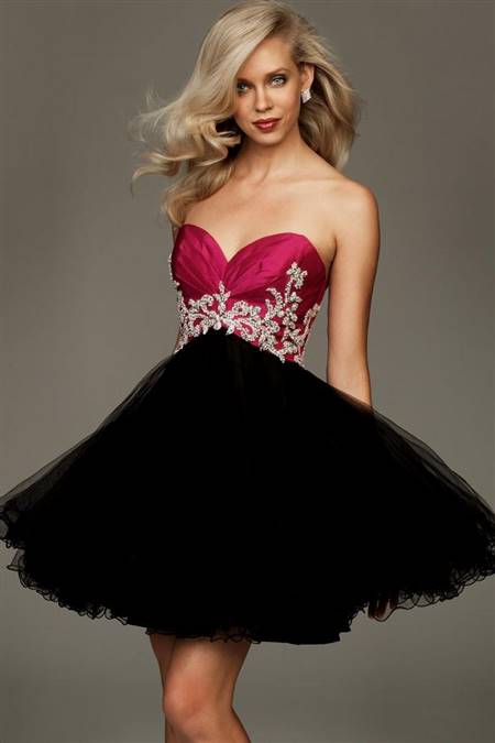 red and black cocktail dress for prom night