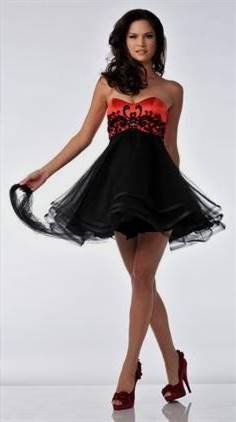 red and black cocktail dress prom