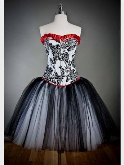 red and black corset prom dresses