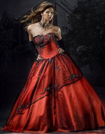 red and black dress for wedding