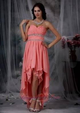 red and black high low prom dresses