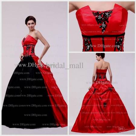 red and black lace ball gown