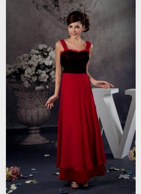 red and black lace bridesmaid dress