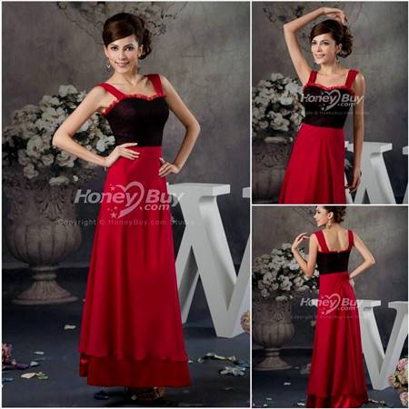 red and black lace bridesmaid dress