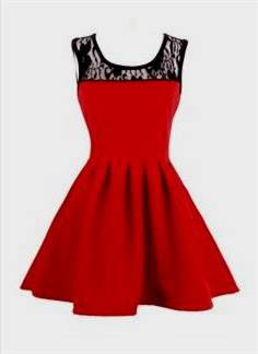 red and black lace cocktail dress