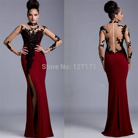 red and black lace prom dresses