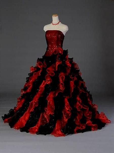 red and black masquerade ball gowns