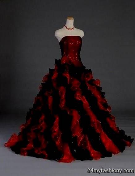 red and black masquerade ball gowns