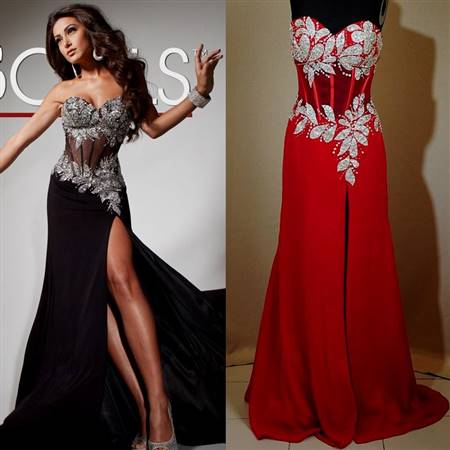 red and black prom dresses with straps