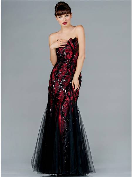 red and black prom dresses with straps