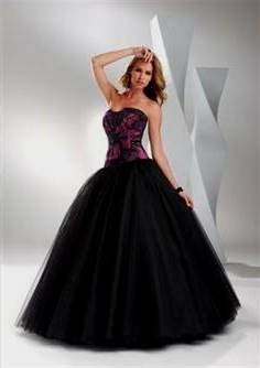 red and black puffy prom dress