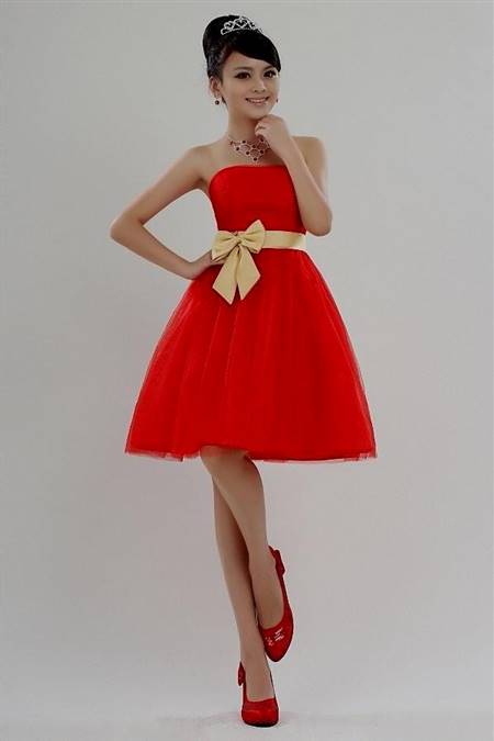 red and gold cocktail dresses