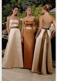 red and gold combination bridesmaid dresses