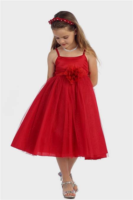 red and gold flower girl dresses