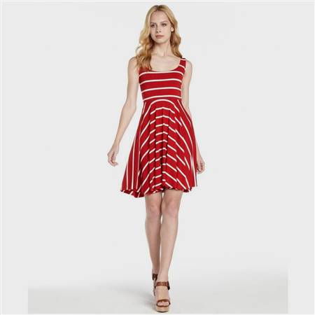 red and white casual dress