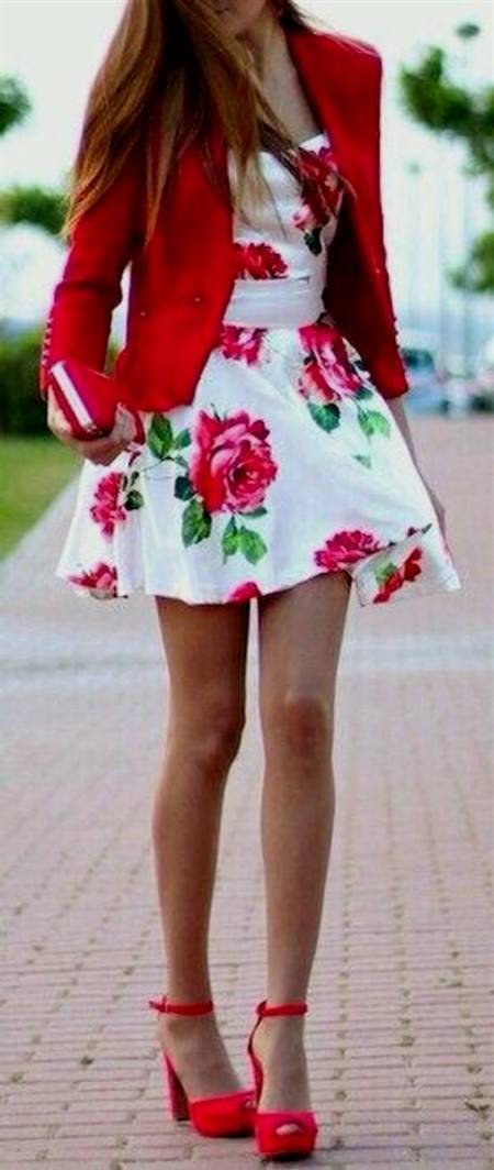 red and white casual dresses