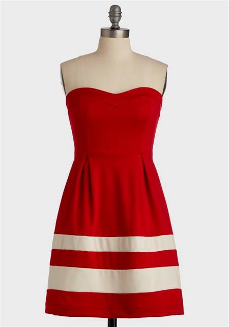 red and white casual dresses