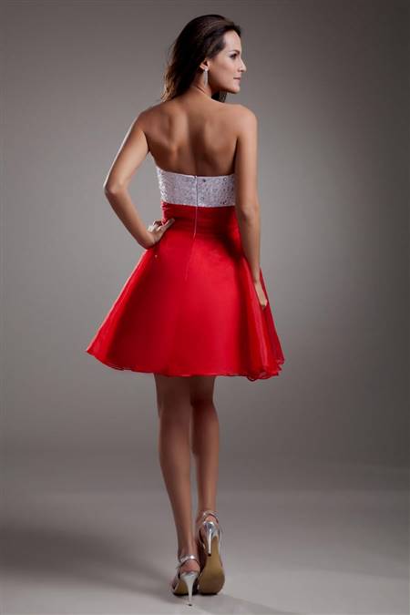 red and white cocktail dress
