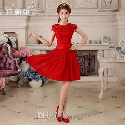 red and white cocktail dress for wedding