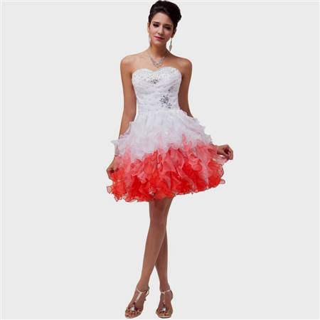 red and white dresses for prom
