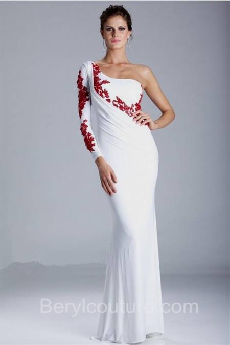red and white evening dresses