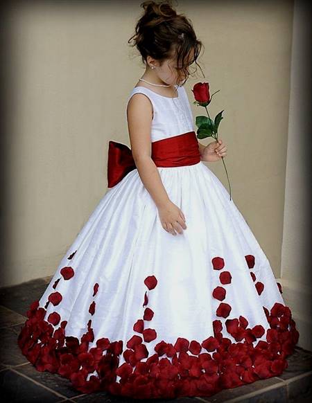 red and white flower girl dresses