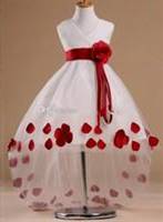 red and white flower girl dresses