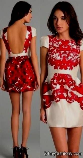 red and white lace dress