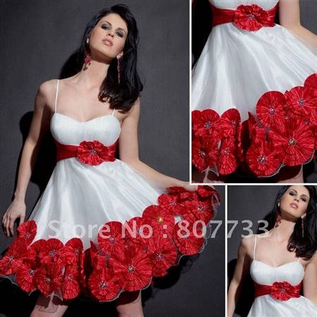 red and white party dresses
