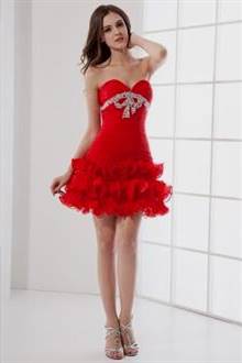 red and white prom dress