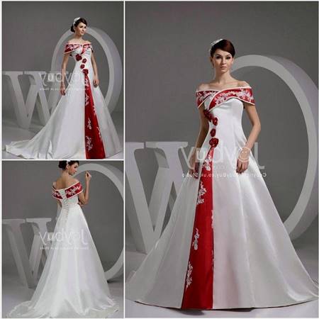 red and white wedding dresses