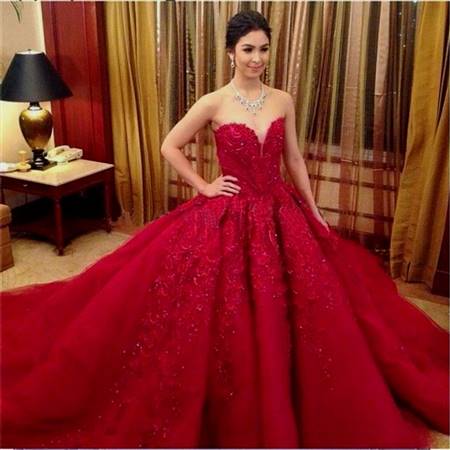 red ball gown