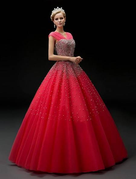 red ball gown prom dresses