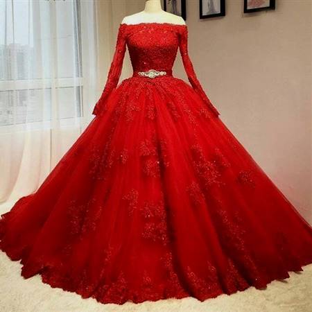 red ball gown prom dresses