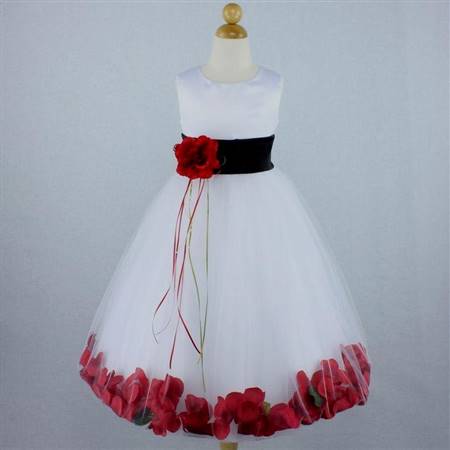 red black and white flower girl dresses