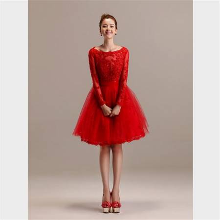 red bridesmaid dresses with sleeves