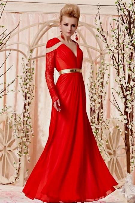 red bridesmaid dresses with sleeves