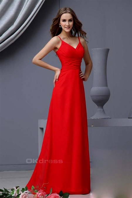 red bridesmaid dresses with straps