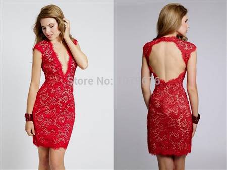 red cocktail dress with lace