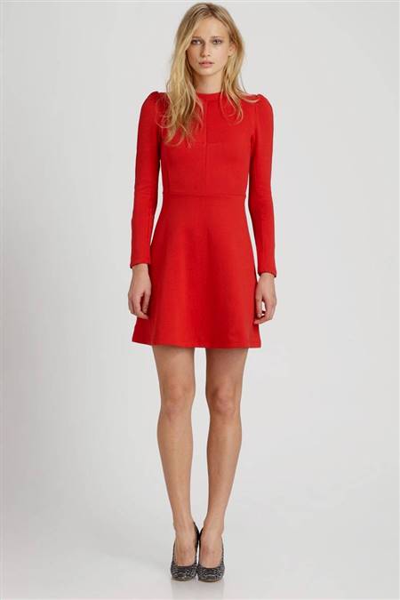 red cocktail dresses with sleeves