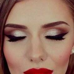 red dress eye makeup